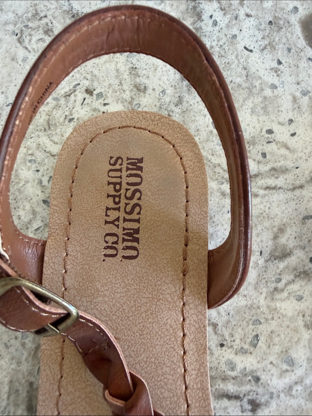 Mossimo Supply Co. Women's Brown Braided T-Strap Sandals - Picture 4 of 6